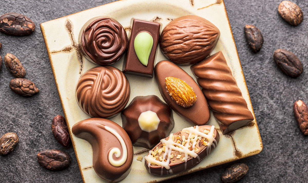 Premium Belgian chocolate and branded gift packaging concept